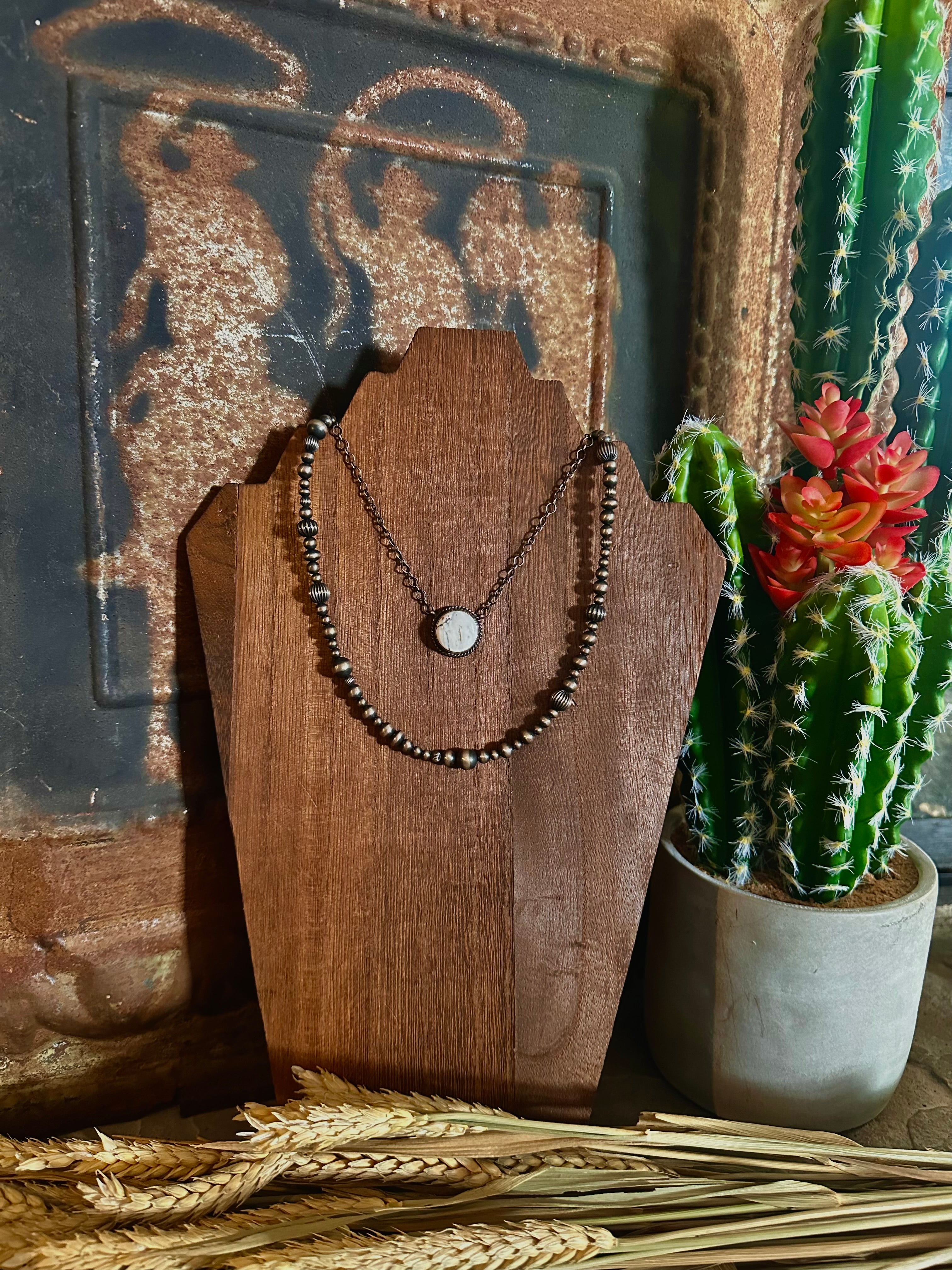 Textured White Buffalo Turquoise Necklace – SkyJune Designs