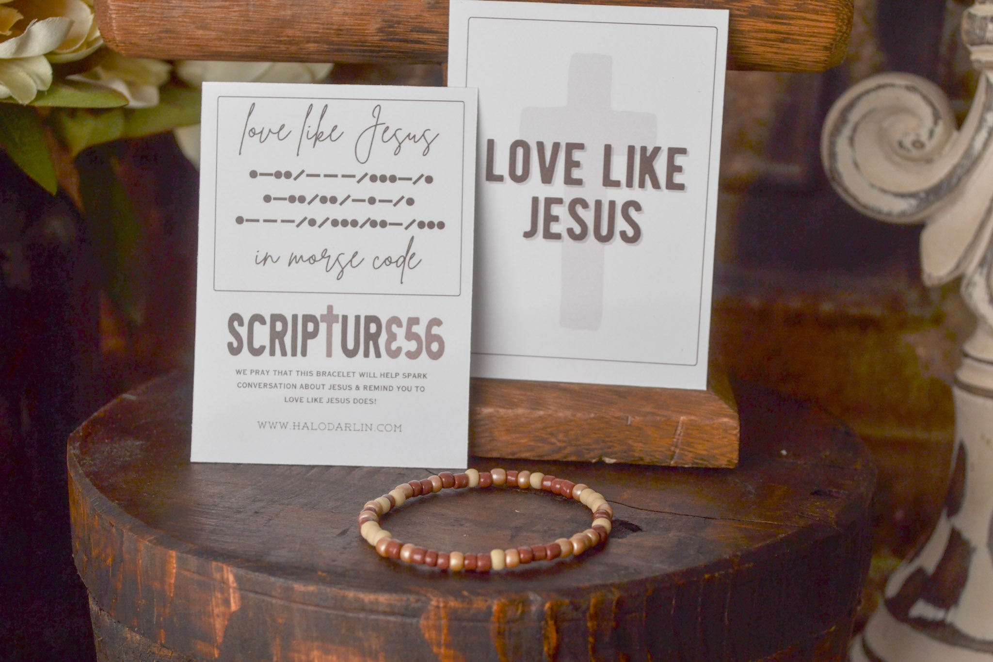 Love Like Jesus - Morse Code Stretchy Bracelet