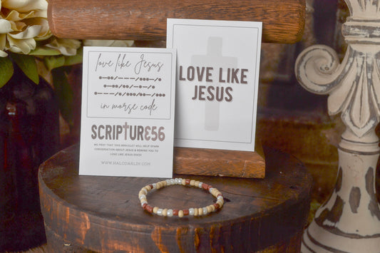 Love Like Jesus - Morse Code Stretchy Bracelet