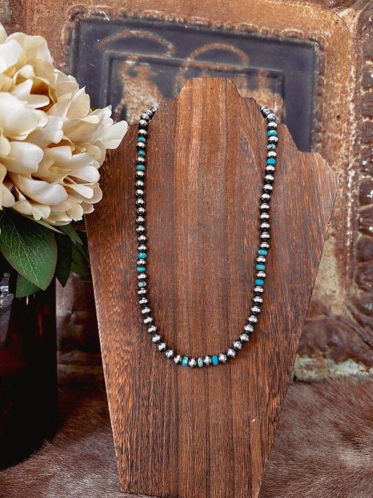 Rio Sterling Silver Pearl and Turquoise Necklace