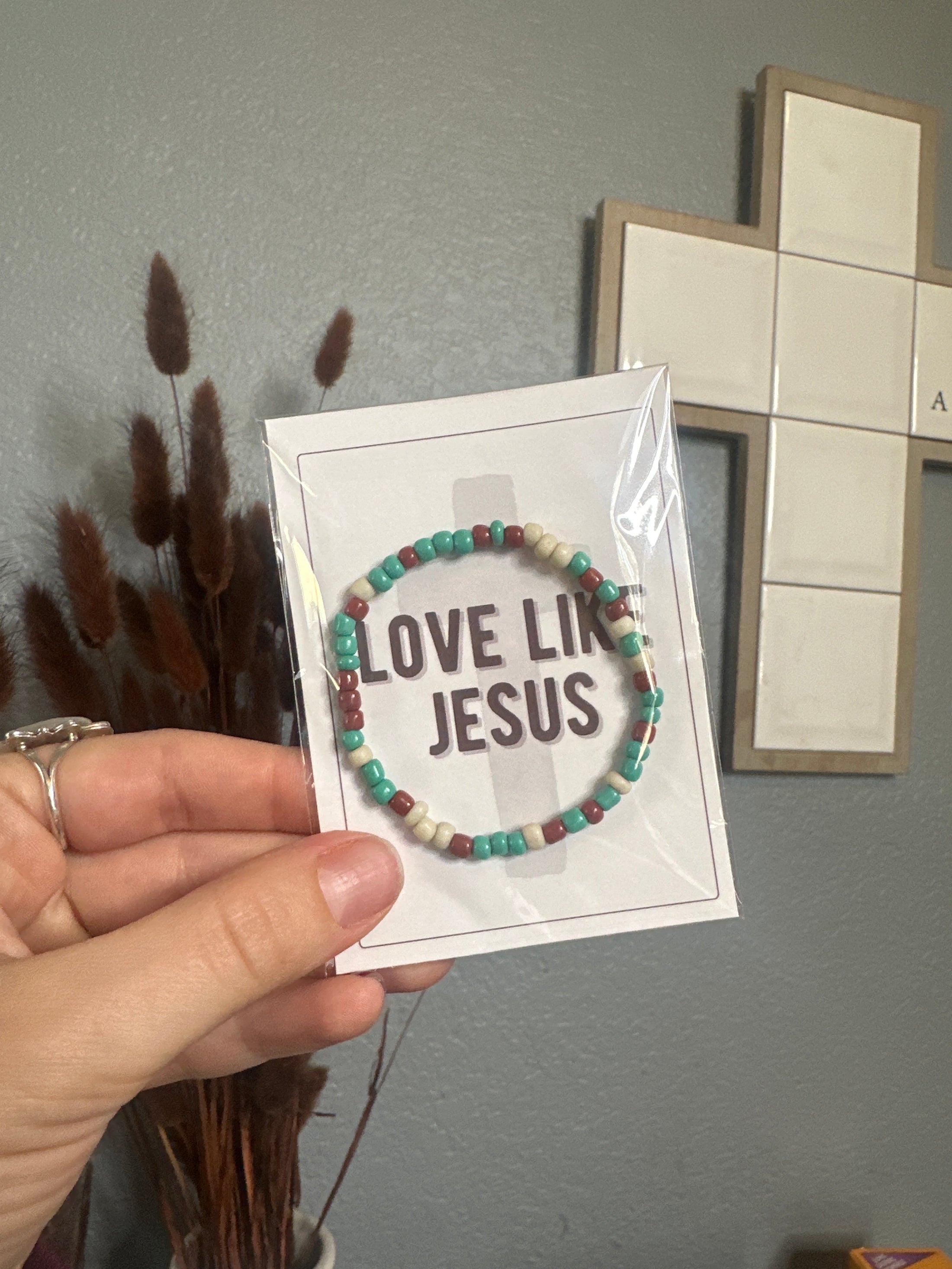 Love Like Jesus - Morse Code Stretchy Bracelet