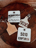 Load image into Gallery viewer, Psalms 50:10 He Owns The Cattle Leather Keychain - SCRIPTUR356
