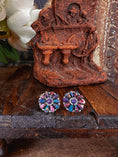 Load image into Gallery viewer, Je t'adore Pink Dahlia Cluster Earrings
