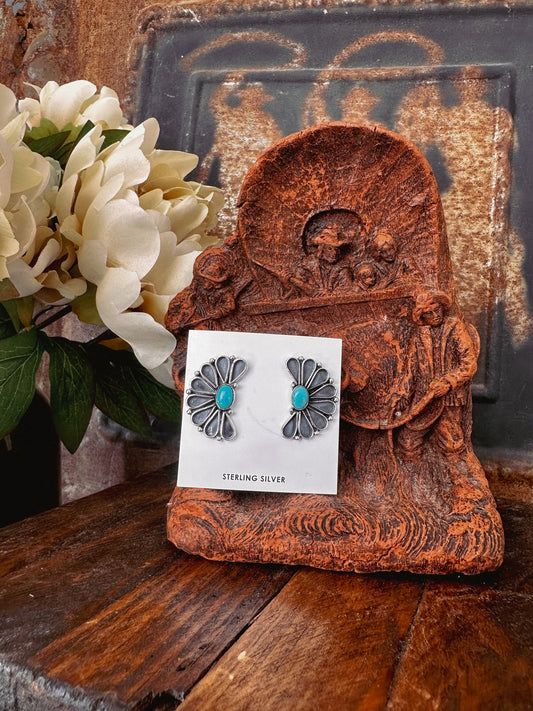 Jolie Fleur Turquoise Earrings