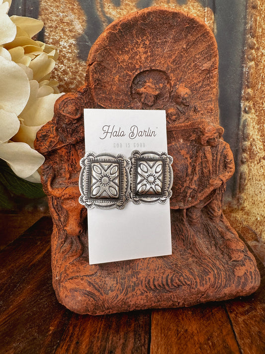 J' Adore Concho Rectangle Earrings