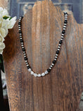 Load image into Gallery viewer, "Darlin" Sterling Silver Pearl and Black Oynx Necklace
