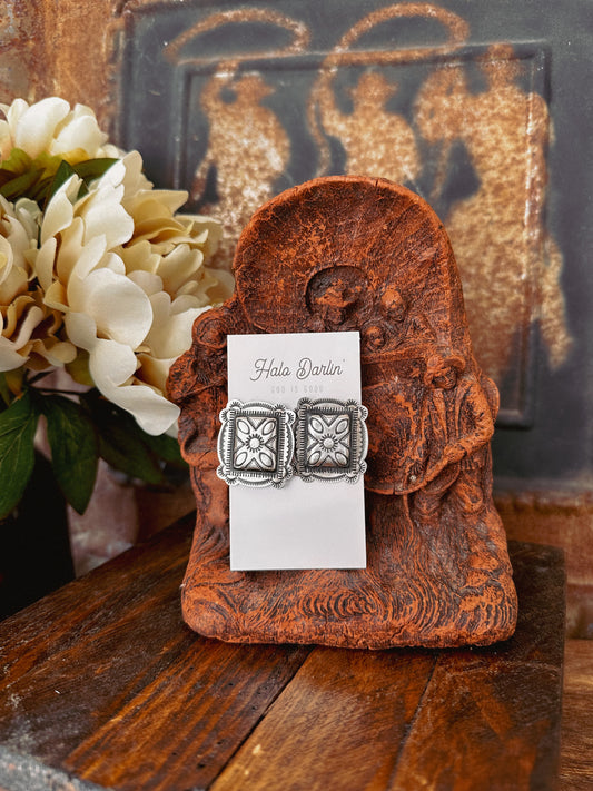 J' Adore Concho Rectangle Earrings